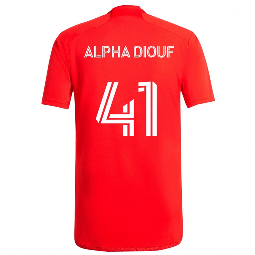 Vaikiškas Jean Alpha Diouf #41 Raudona Balta Namų Marškinėliai 2024/25 T-Shirt