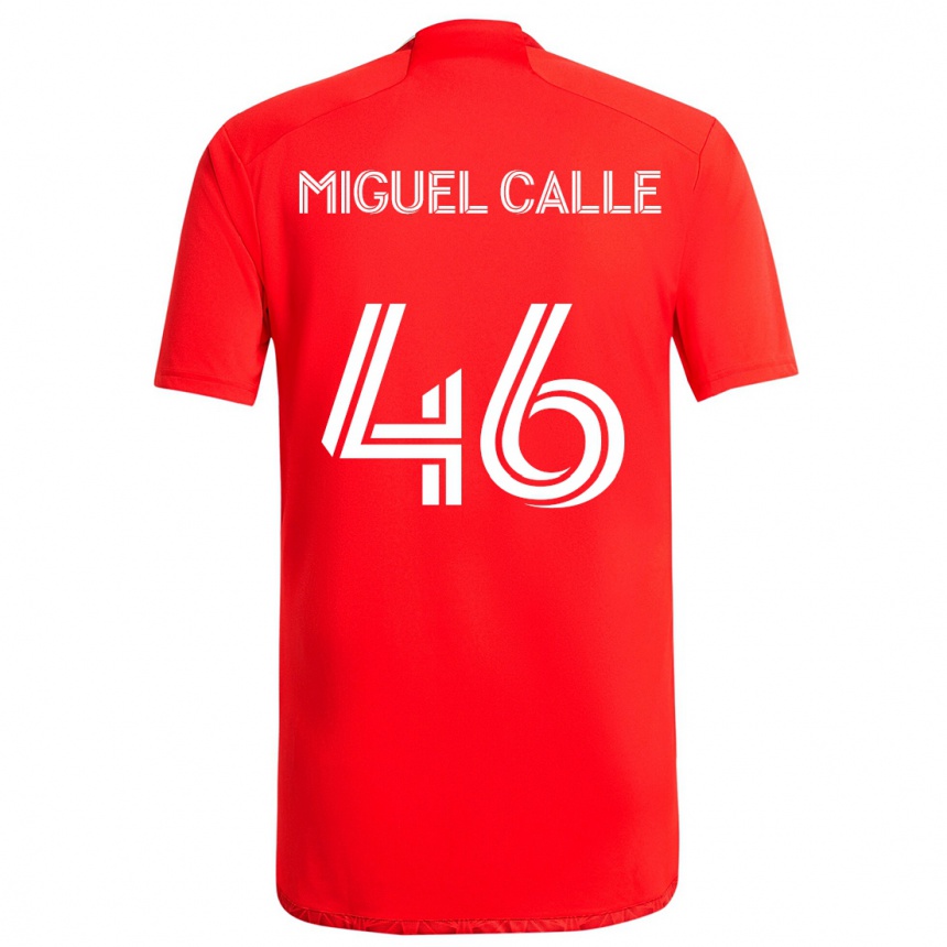 Vaikiškas Juan Miguel Calle #46 Raudona Balta Namų Marškinėliai 2024/25 T-Shirt