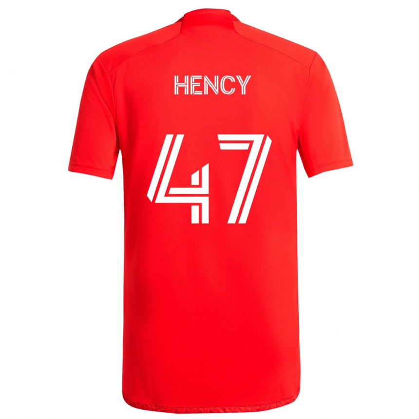 Vaikiškas Billy Hency #47 Raudona Balta Namų Marškinėliai 2024/25 T-Shirt