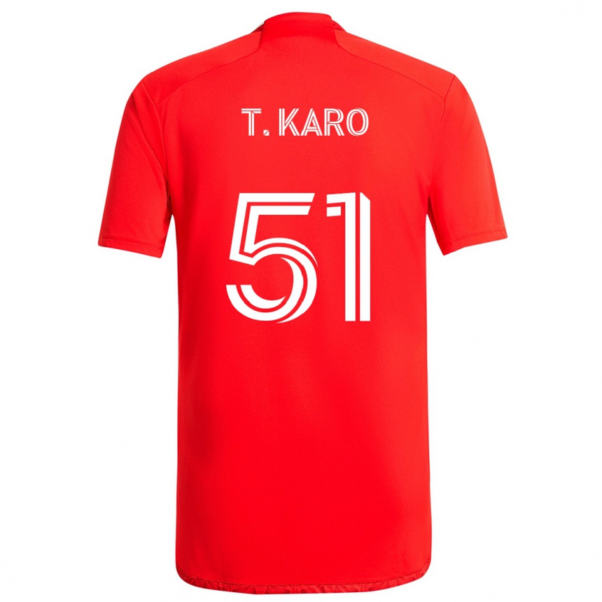 Vaikiškas David Tchétchao Karo #51 Raudona Balta Namų Marškinėliai 2024/25 T-Shirt