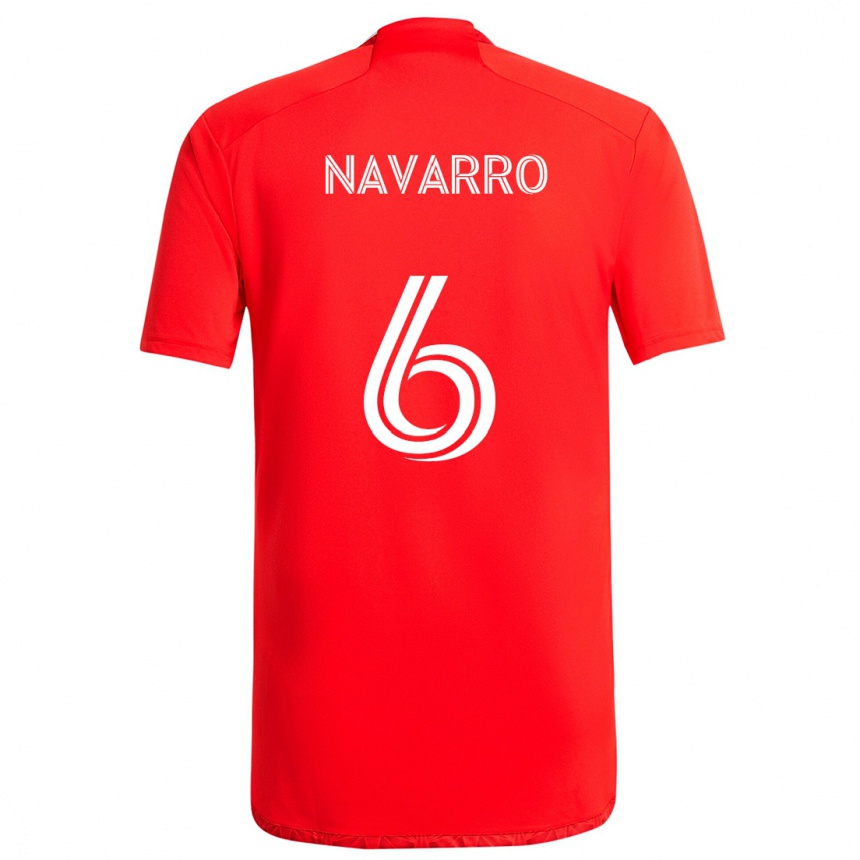 Vaikiškas Miguel Navarro #6 Raudona Balta Namų Marškinėliai 2024/25 T-Shirt