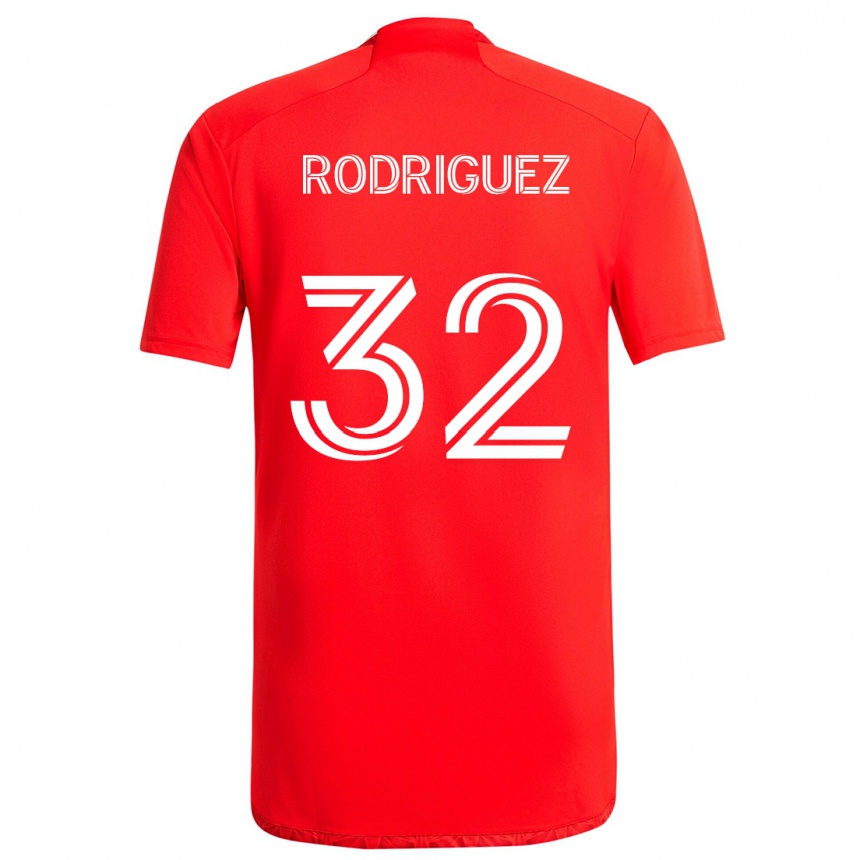 Vaikiškas Missael Rodríguez #32 Raudona Balta Namų Marškinėliai 2024/25 T-Shirt