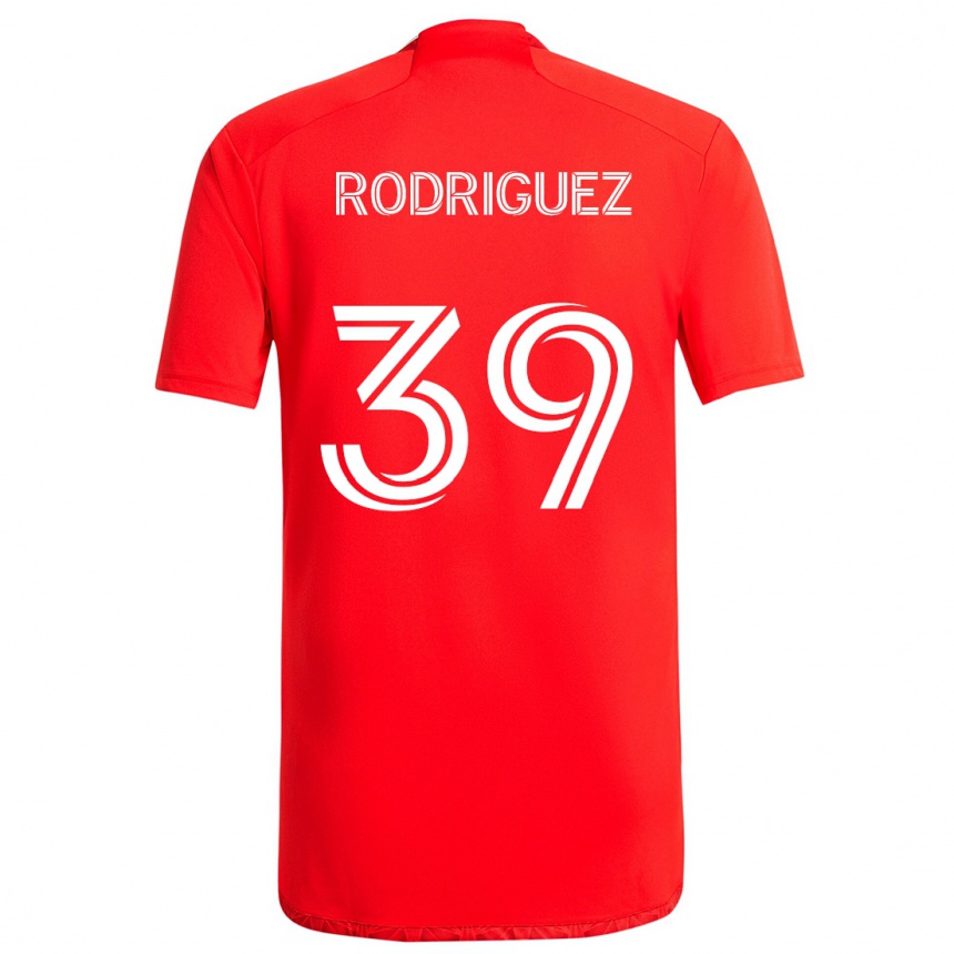 Vaikiškas Allan Rodriguez #39 Raudona Balta Namų Marškinėliai 2024/25 T-Shirt