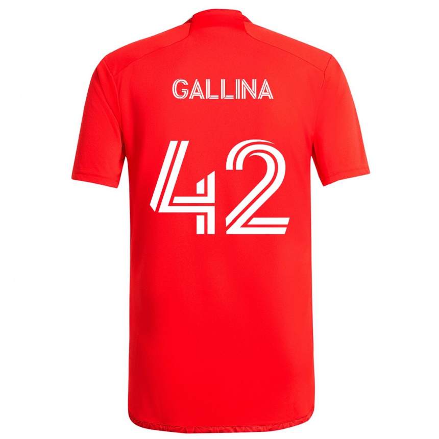 Vaikiškas Henrique Gallina #42 Raudona Balta Namų Marškinėliai 2024/25 T-Shirt