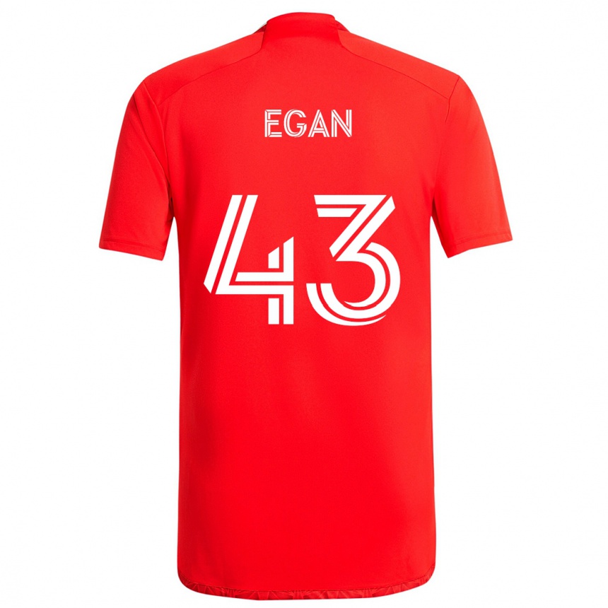 Vaikiškas Noah Egan #43 Raudona Balta Namų Marškinėliai 2024/25 T-Shirt