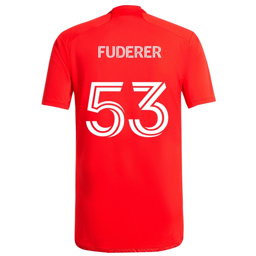 Vaikiškas Jake Fuderer #53 Raudona Balta Namų Marškinėliai 2024/25 T-Shirt