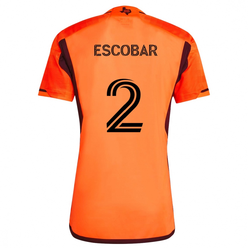 Vaikiškas Franco Escobar #2 Oranžinė Juoda Namų Marškinėliai 2024/25 T-Shirt