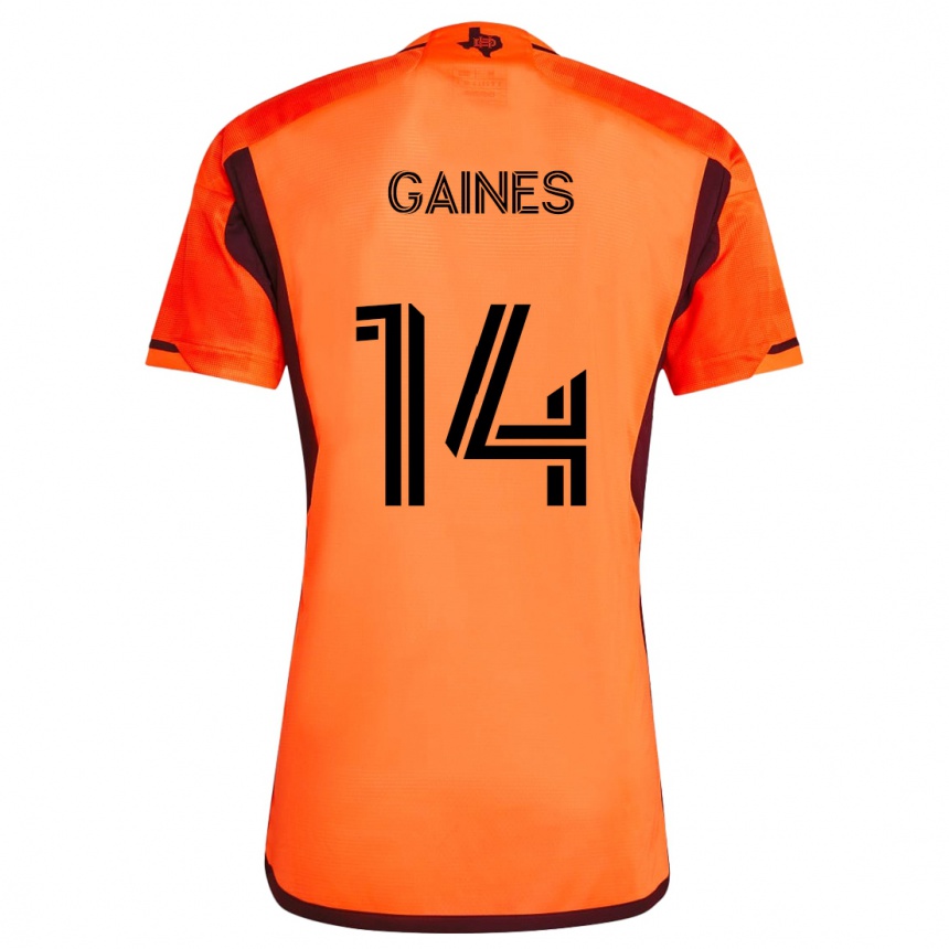 Vaikiškas Mckinze Gaines #14 Oranžinė Juoda Namų Marškinėliai 2024/25 T-Shirt