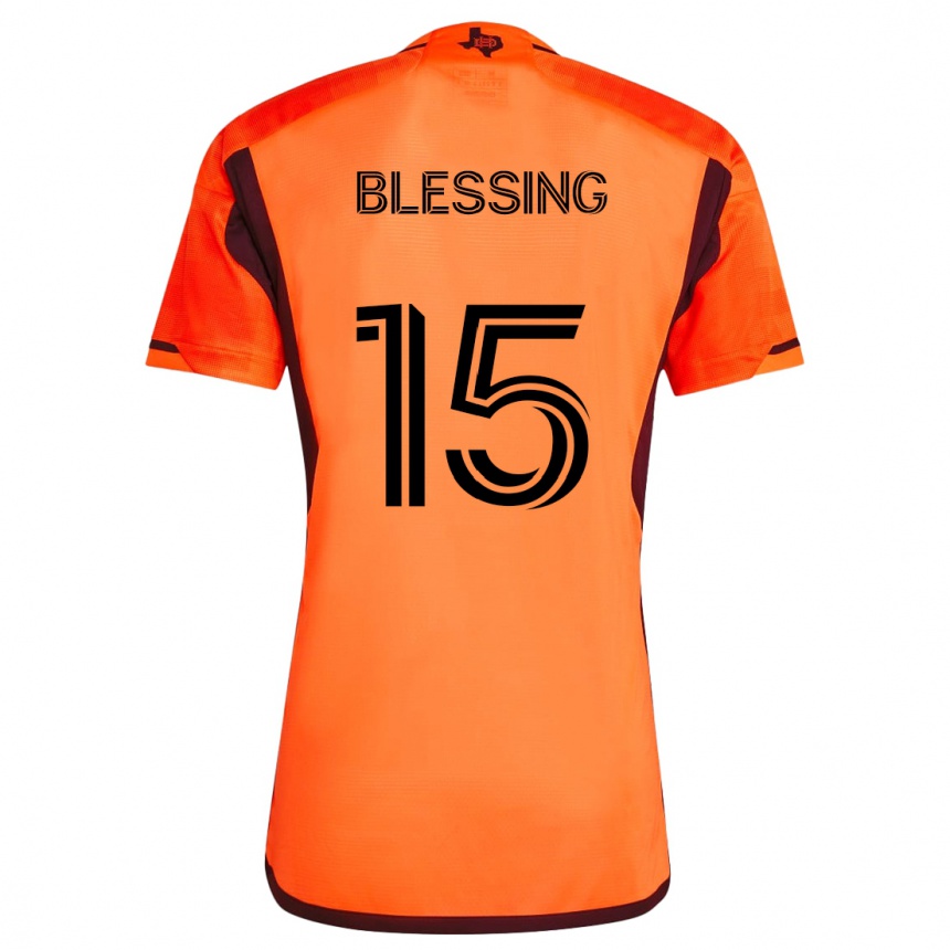 Vaikiškas Latif Blessing #15 Oranžinė Juoda Namų Marškinėliai 2024/25 T-Shirt