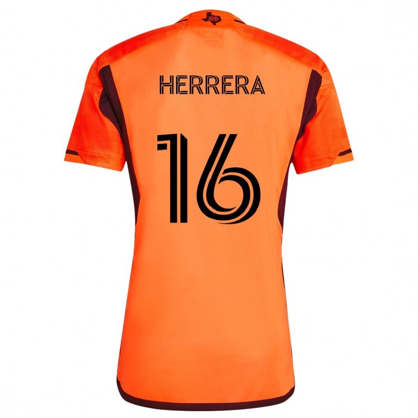 Vaikiškas Héctor Herrera #16 Oranžinė Juoda Namų Marškinėliai 2024/25 T-Shirt