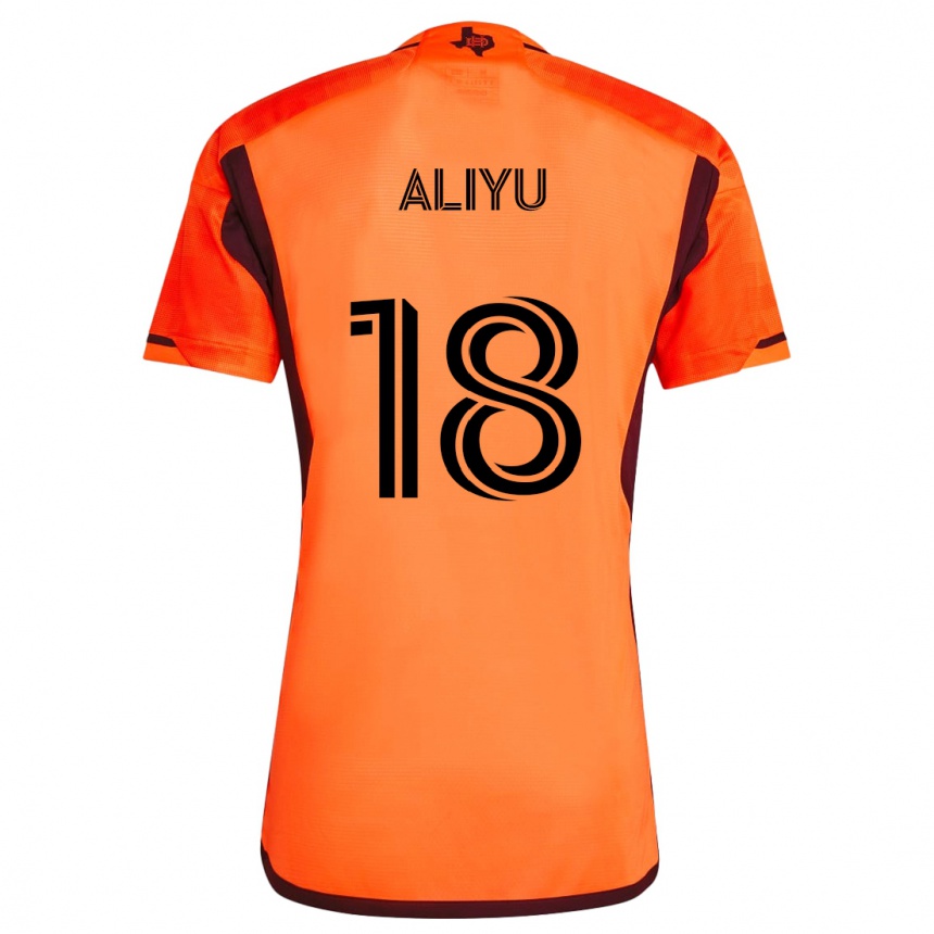 Vaikiškas Ibrahim Aliyu #18 Oranžinė Juoda Namų Marškinėliai 2024/25 T-Shirt