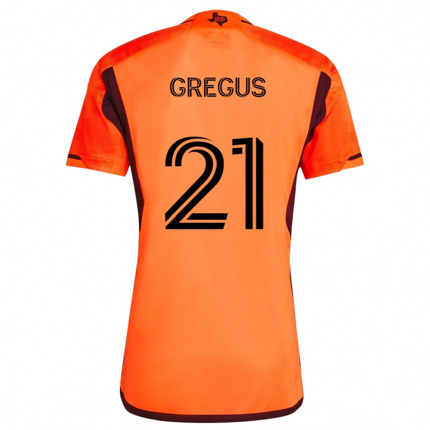 Vaikiškas Ján Gregus #21 Oranžinė Juoda Namų Marškinėliai 2024/25 T-Shirt