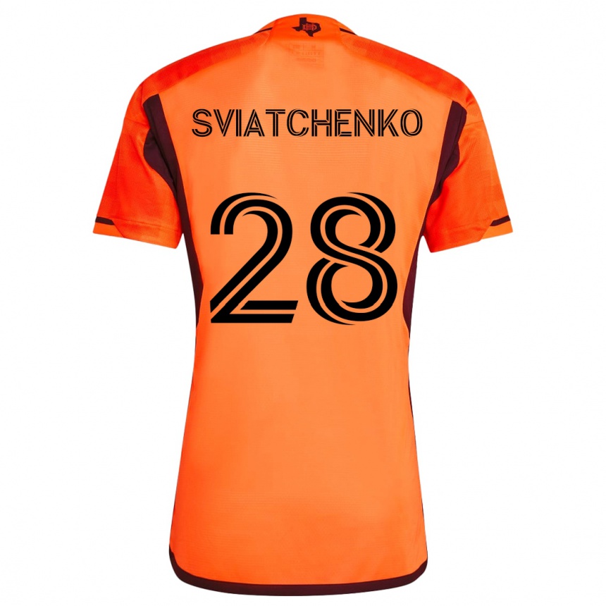 Vaikiškas Erik Sviatchenko #28 Oranžinė Juoda Namų Marškinėliai 2024/25 T-Shirt