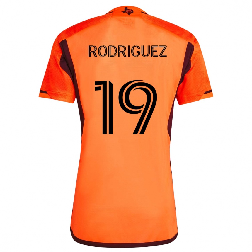 Vaikiškas Sebastian Rodriguez #19 Oranžinė Juoda Namų Marškinėliai 2024/25 T-Shirt