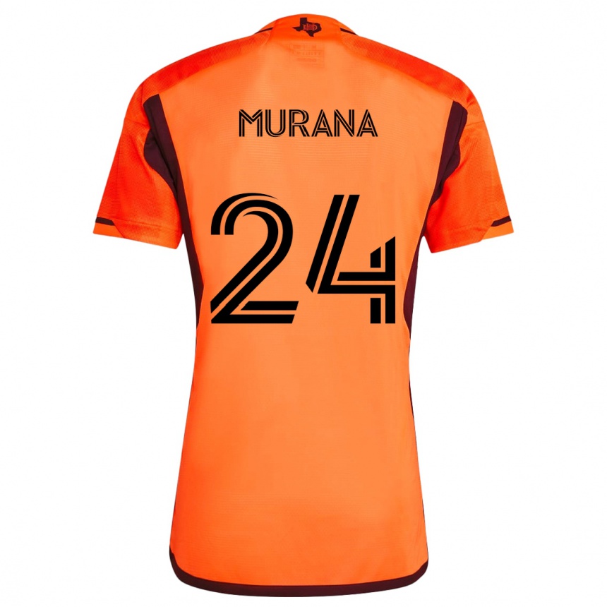 Vaikiškas Mujeeb Murana #24 Oranžinė Juoda Namų Marškinėliai 2024/25 T-Shirt