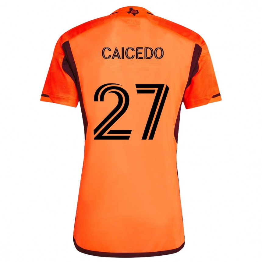 Vaikiškas Luis Caicedo #27 Oranžinė Juoda Namų Marškinėliai 2024/25 T-Shirt