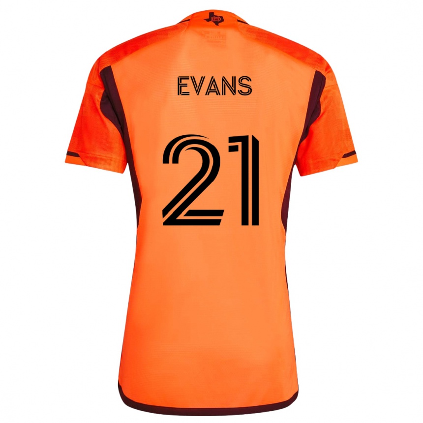 Vaikiškas Jacob Evans #21 Oranžinė Juoda Namų Marškinėliai 2024/25 T-Shirt