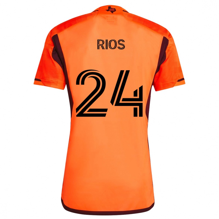 Vaikiškas Paolo Ríos #24 Oranžinė Juoda Namų Marškinėliai 2024/25 T-Shirt