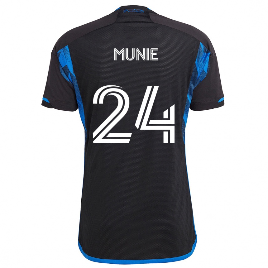 Vaikiškas Daniel Munie #24 Mėlyna Juoda Namų Marškinėliai 2024/25 T-Shirt