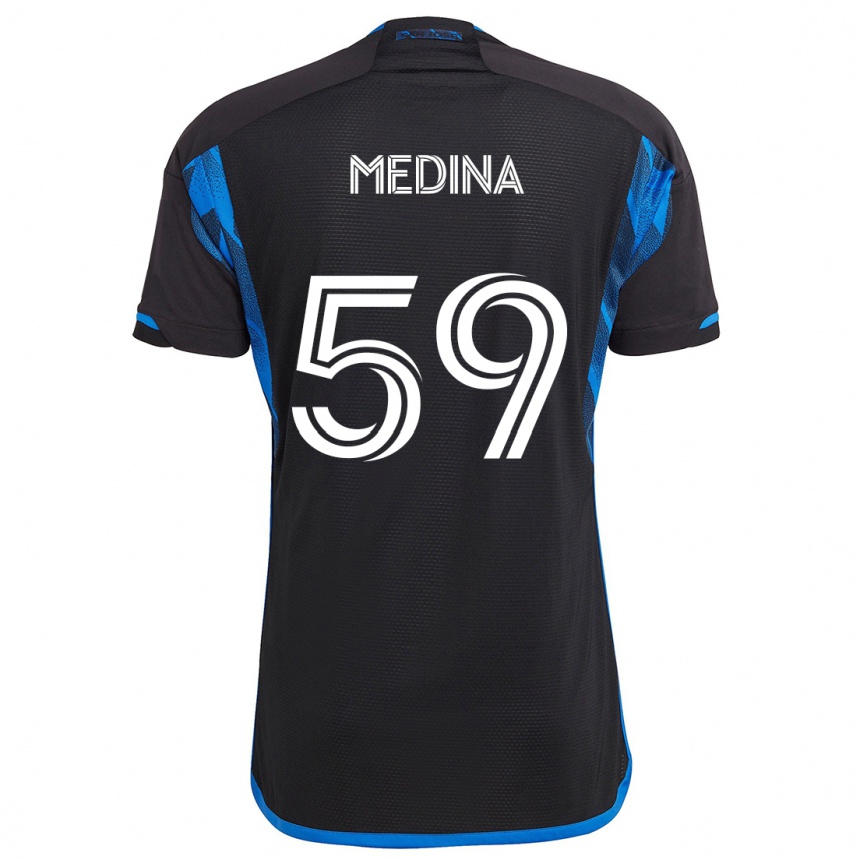 Vaikiškas Cruz Medina #59 Mėlyna Juoda Namų Marškinėliai 2024/25 T-Shirt