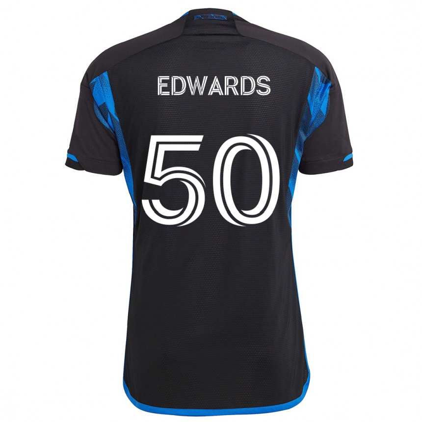 Vaikiškas Aaron Edwards #50 Mėlyna Juoda Namų Marškinėliai 2024/25 T-Shirt