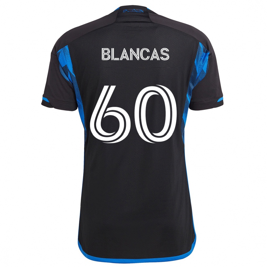 Vaikiškas Eduardo Blancas #60 Mėlyna Juoda Namų Marškinėliai 2024/25 T-Shirt