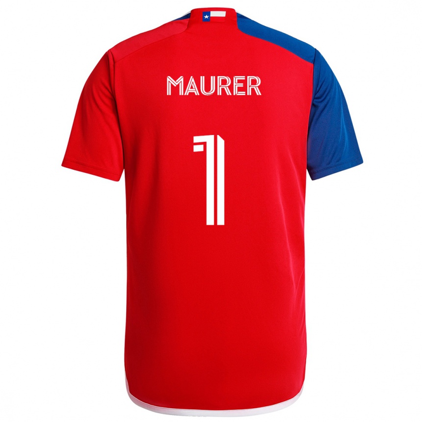 Vaikiškas Jimmy Maurer #1 Mėlyna Raudona Namų Marškinėliai 2024/25 T-Shirt