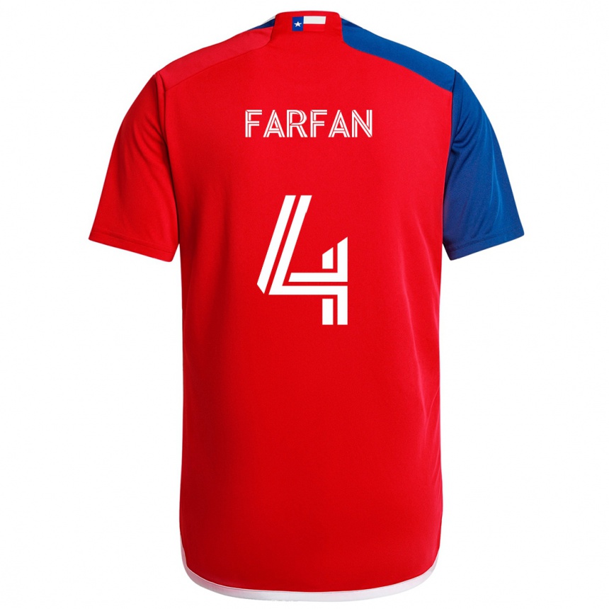 Vaikiškas Marco Farfán #4 Mėlyna Raudona Namų Marškinėliai 2024/25 T-Shirt