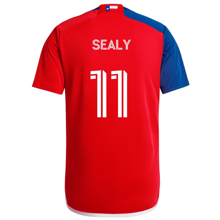 Vaikiškas Dante Sealy #11 Mėlyna Raudona Namų Marškinėliai 2024/25 T-Shirt