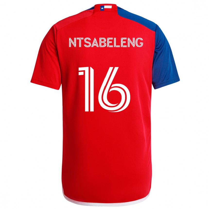 Vaikiškas Tsiki Ntsabeleng #16 Mėlyna Raudona Namų Marškinėliai 2024/25 T-Shirt