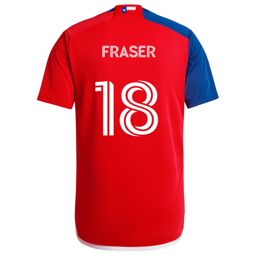 Vaikiškas Liam Fraser #18 Mėlyna Raudona Namų Marškinėliai 2024/25 T-Shirt