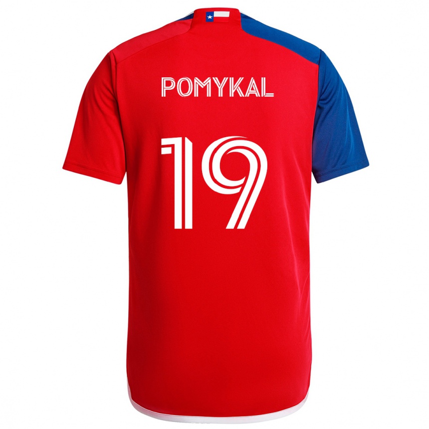 Vaikiškas Paxton Pomykal #19 Mėlyna Raudona Namų Marškinėliai 2024/25 T-Shirt