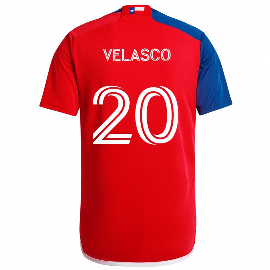 Vaikiškas Alan Velasco #20 Mėlyna Raudona Namų Marškinėliai 2024/25 T-Shirt