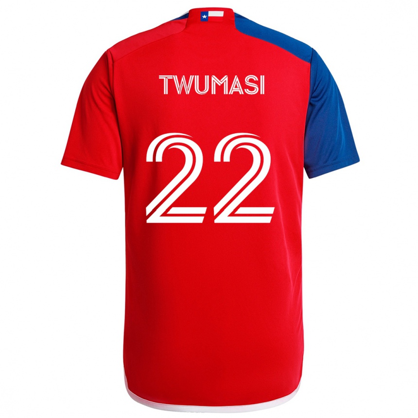 Vaikiškas Ema Twumasi #22 Mėlyna Raudona Namų Marškinėliai 2024/25 T-Shirt