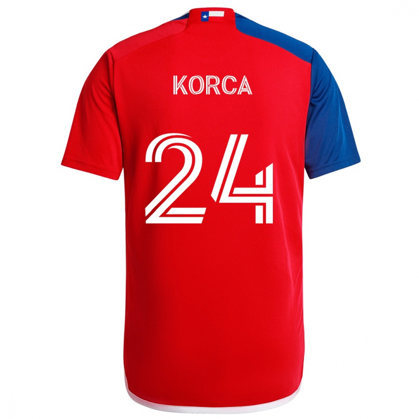 Vaikiškas Amet Korca #24 Mėlyna Raudona Namų Marškinėliai 2024/25 T-Shirt