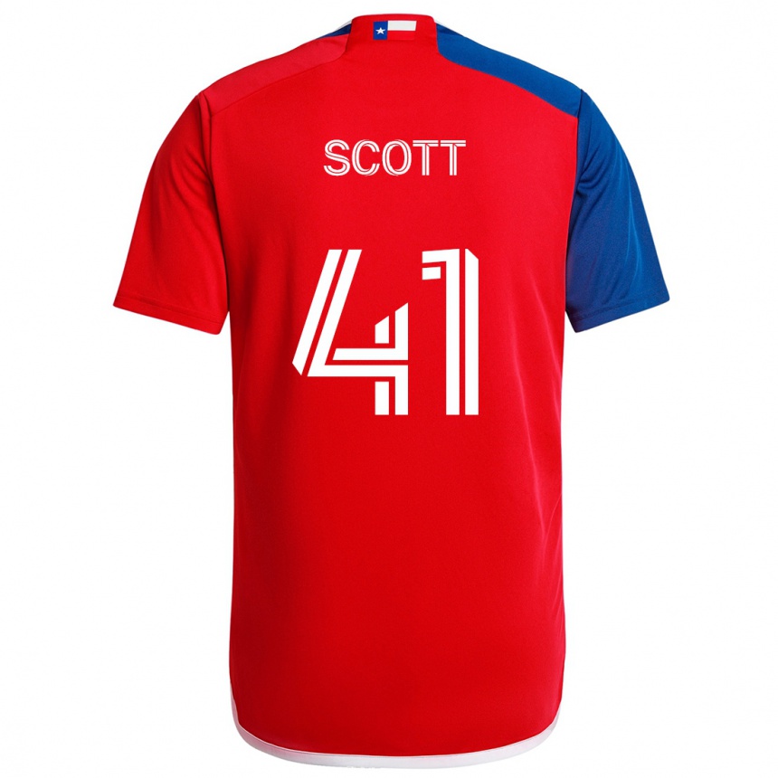 Vaikiškas Tarik Scott #41 Mėlyna Raudona Namų Marškinėliai 2024/25 T-Shirt