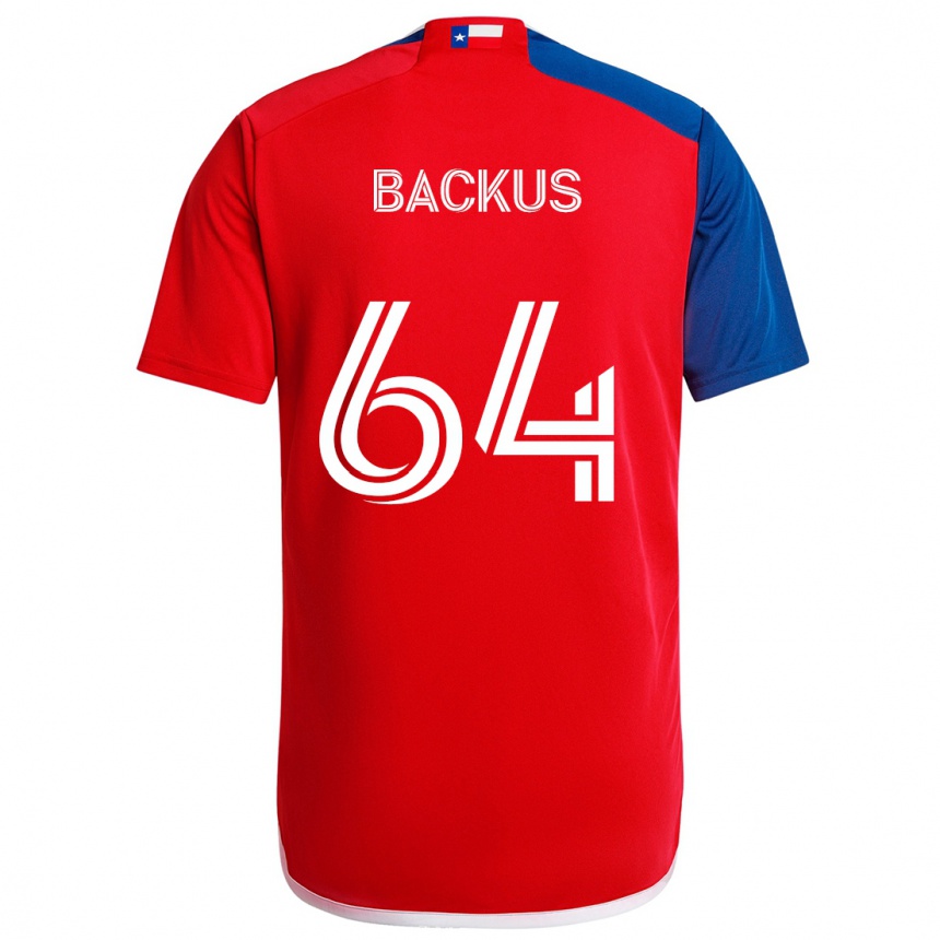 Vaikiškas Braeden Backus #64 Mėlyna Raudona Namų Marškinėliai 2024/25 T-Shirt