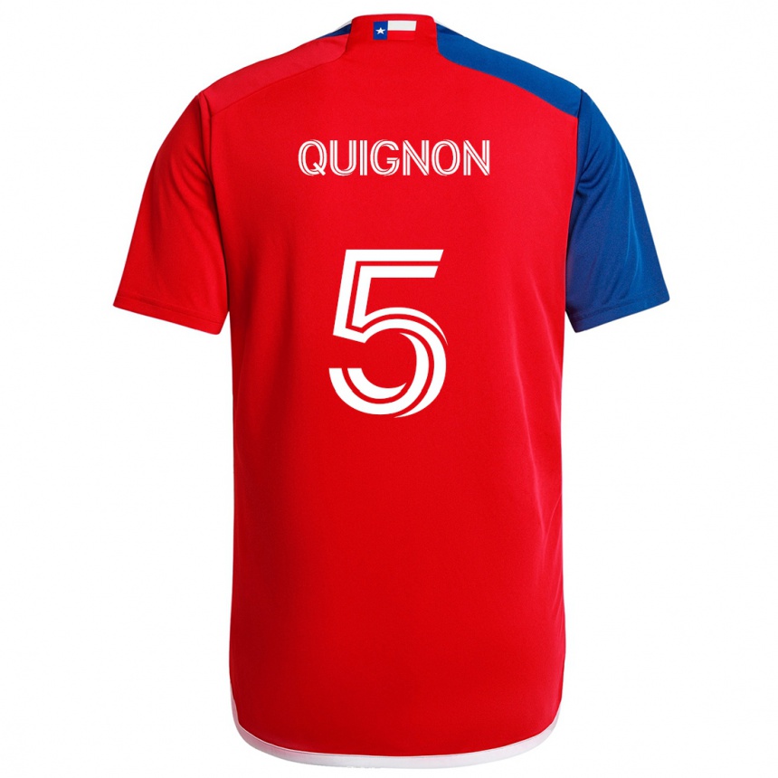 Vaikiškas Facundo Quignón #5 Mėlyna Raudona Namų Marškinėliai 2024/25 T-Shirt