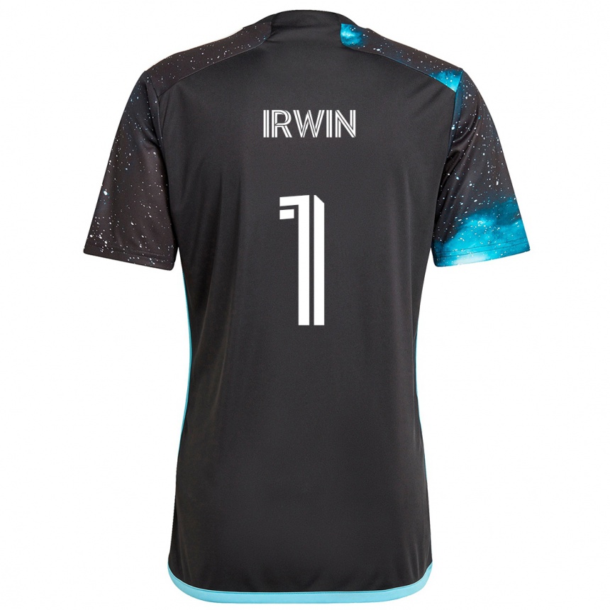 Vaikiškas Clint Irwin #1 Juoda Mėlyna Namų Marškinėliai 2024/25 T-Shirt