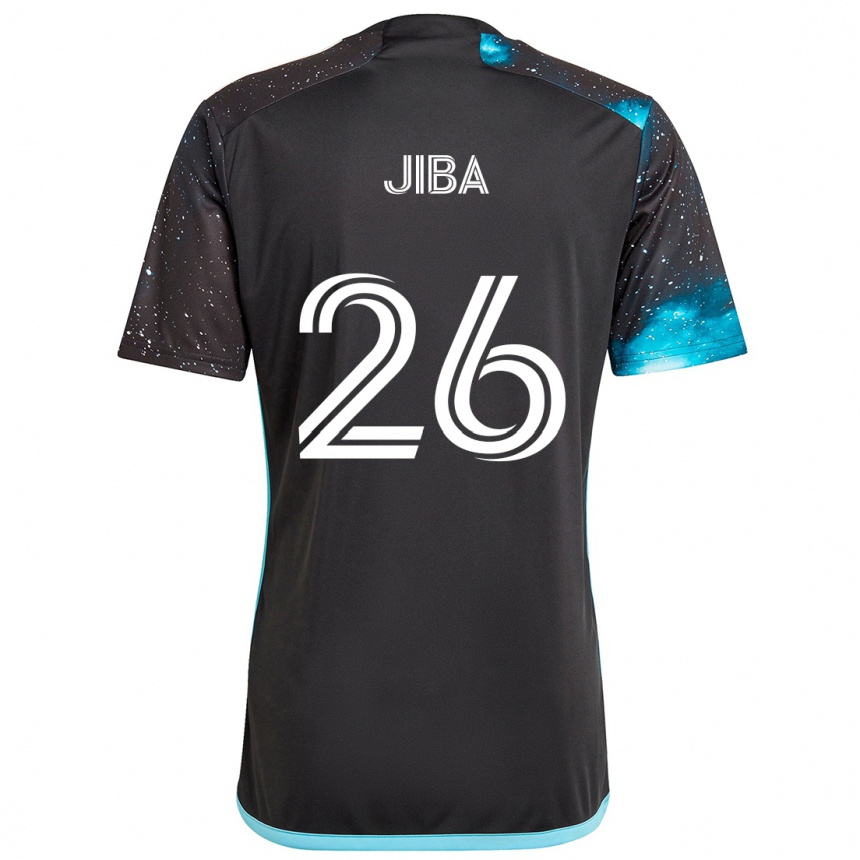 Vaikiškas Ryen Jiba #26 Juoda Mėlyna Namų Marškinėliai 2024/25 T-Shirt