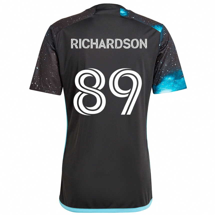 Vaikiškas Nick Richardson #89 Juoda Mėlyna Namų Marškinėliai 2024/25 T-Shirt