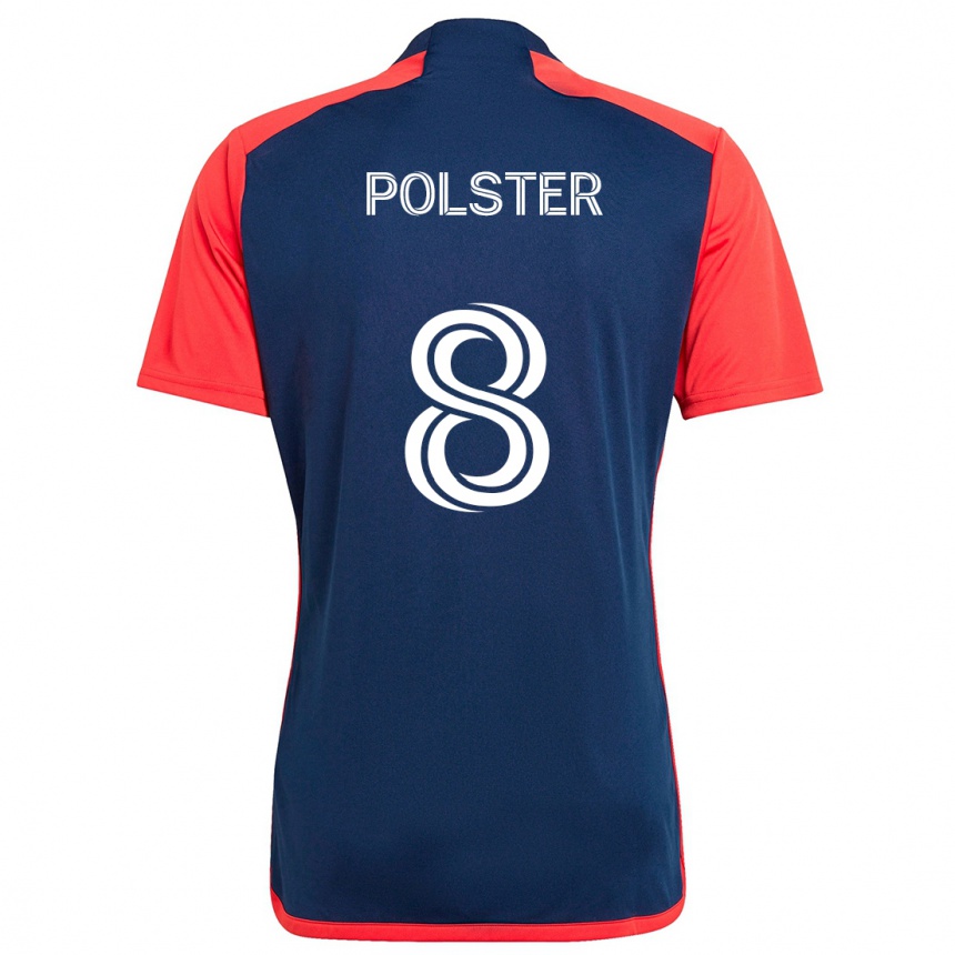 Vaikiškas Matt Polster #8 Mėlyna Raudona Namų Marškinėliai 2024/25 T-Shirt