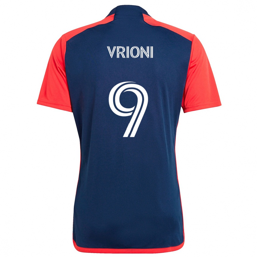 Vaikiškas Giacomo Vrioni #9 Mėlyna Raudona Namų Marškinėliai 2024/25 T-Shirt