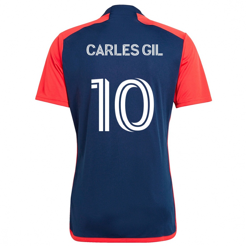 Vaikiškas Carles Gil #10 Mėlyna Raudona Namų Marškinėliai 2024/25 T-Shirt