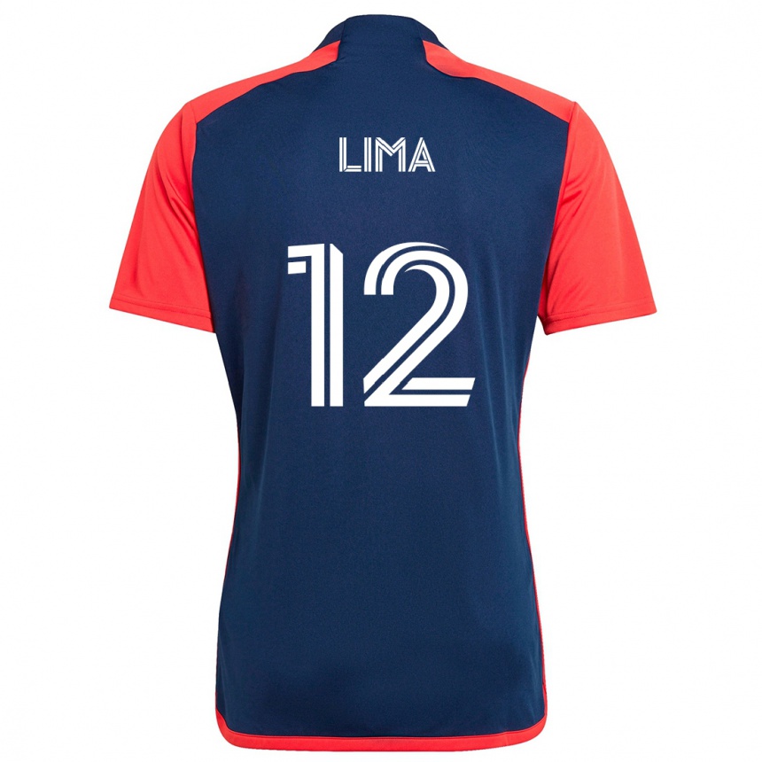 Vaikiškas Nick Lima #12 Mėlyna Raudona Namų Marškinėliai 2024/25 T-Shirt