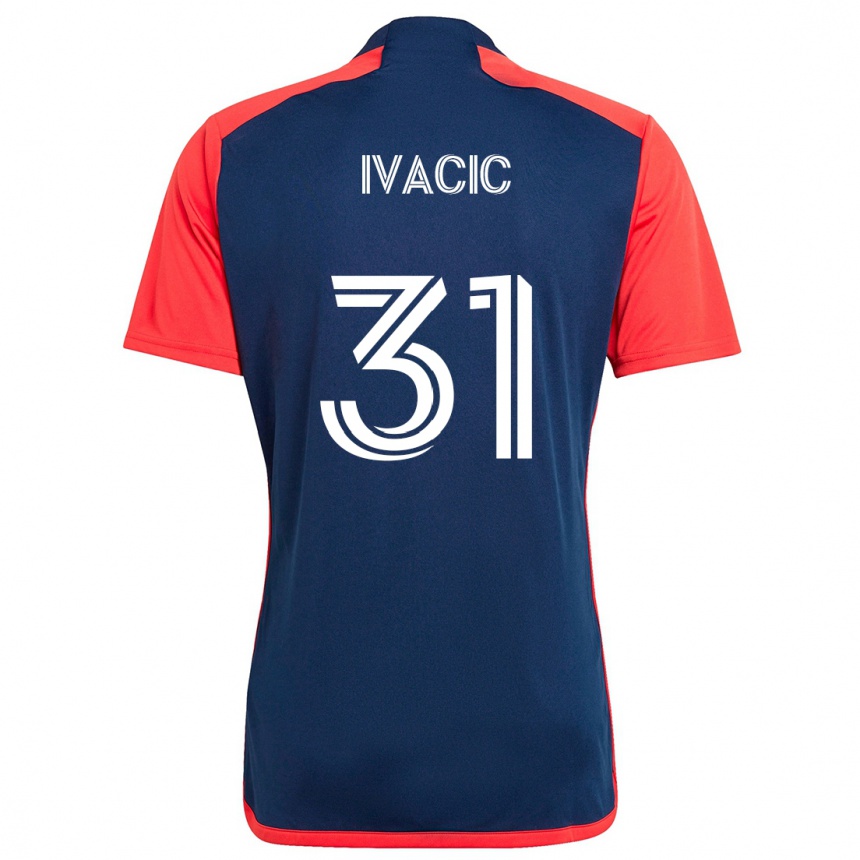 Vaikiškas Aljaz Ivacic #31 Mėlyna Raudona Namų Marškinėliai 2024/25 T-Shirt