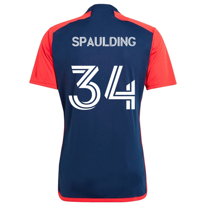 Vaikiškas Ryan Spaulding #34 Mėlyna Raudona Namų Marškinėliai 2024/25 T-Shirt