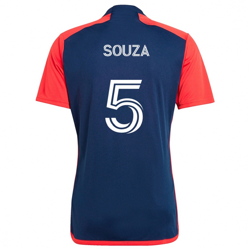 Vaikiškas Victor Souza #5 Mėlyna Raudona Namų Marškinėliai 2024/25 T-Shirt