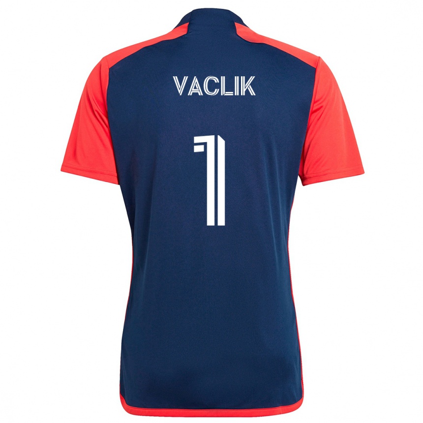 Vaikiškas Tomas Vaclik #1 Mėlyna Raudona Namų Marškinėliai 2024/25 T-Shirt