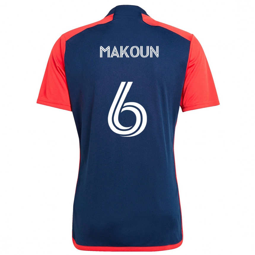 Vaikiškas Christian Makoun #6 Mėlyna Raudona Namų Marškinėliai 2024/25 T-Shirt